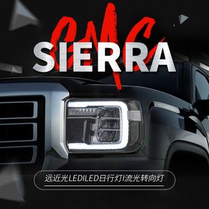 Auto Faro Anteriore Per GMC Sierra 1500 2014-2018 Faro Riflettente Ciotola Stile Dinamico Lente Segnale di Girata