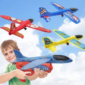 Aircraft Modle Kinder Flugzeug Launcher Spielzeug Kinder Blase Katapult Flugzeug Katapult Gun Outdoor Game Foam Flugzeug Modell Schießen Spielzeug Jungen Geschenke 230426
