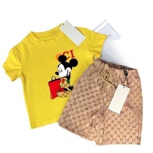 2023 New designer men's and women's short sleeve shorts classic brand clothing set Fashion women's letter skirt set children's 90-160CM AA6