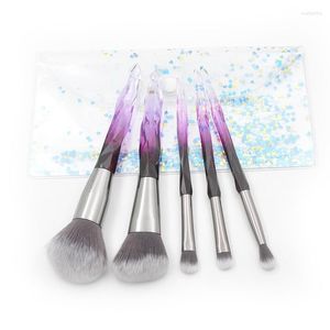Makeup Brushes Fashion 5st Crystal Diamond Set Powder Foundation Eyeshadow Contour Cosmetic Make Up Tools with PVC Bag 20#
