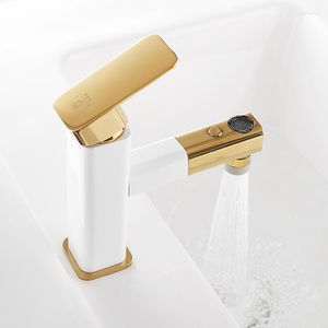 Rubinetti per lavabo da bagno Rubinetto per lavabo in oro spazzolato Design moderno per acqua fredda Rubinetto in ottone riscaldato Cucina Robinet HX50BF