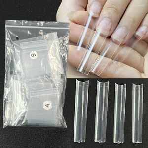 False Nails 200pcs Bag no C Curva 3xl Dicas de unhas quadradas Francês Profissional Extra Longa Fake Press on Reabil