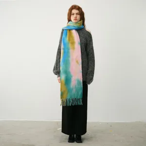 Schals Luxus Design Damen Schal Unregelmäßige Krawatte Färben Winter Weiche Kaschmir Quaste Schal Für Weibliche Warme Personalisierte Wrap