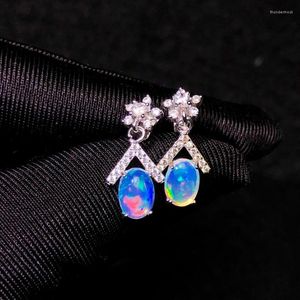 Stud Earrings Elegant Birthday Gift Super Quality Natural And Real Opal Earring 925 Sterling Silver Fine Jewelry