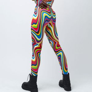 女性用レギンスファッション女性カラー油絵のレギンスのフィットネスハイウエストジムレギングプッシュアップトレーニングフィットネス女性プリントレギンス230425