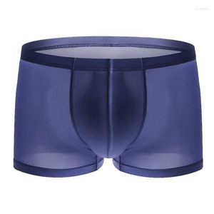 Underpants 3Pcs/ Lot Men's Panties Men Ice Silk Boxers Seamless Sexy Underwear Man Ultra-thin Boxer Shorts Male And