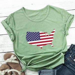 Damen T-Shirts Amerikanische Flagge Baumwolle Damen T-Shirt Unisex Lustiges Sommer Lässiges Kurzarm Top 4. Juli Shirt Holiday Tee