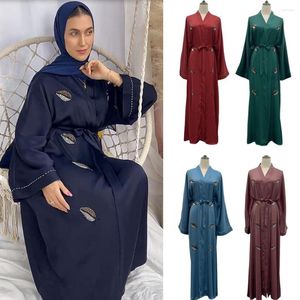 Ethnische Kleidung Türkei Abaya Frauen Muslim Stickerei Kimono Kleid Dubai Open Cardigan Islamische Kaftan Party Marokkanische Jilbab Ramadan Robe