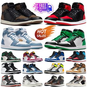 1 1s Scarpe da basket uomo donna alta Satin Bred Patent Nero Phantom Lucky Green University Blu Nero Bianco scarpe da ginnastica basse da uomo sneakers sportive da esterno designer