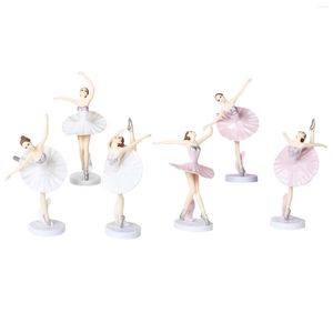 Festliga leveranser 3st Cake Topper Ballet Girls Decoration Dancing Doll Party Ballerina Cupcake Toppers för Little Girl's Birthday