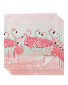 Table Napkin Tropical Animal Flamingo Napkins Set Soft Handkerchief Wedding Banquet Dinner Decoration Custom