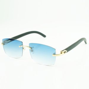 Ny C -hårdvaru solglasögon 3524032 med svarta träpinnar och 56 mm -linser för unisex