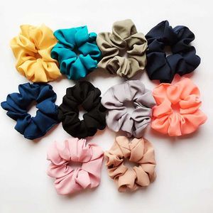 Styles Lady Girl 117 Hair Scrunchy Ring elástico bandas de cabelo puro colorido leopardo xadrez amplo intestino esportes dança scrunchie hairband c6155274