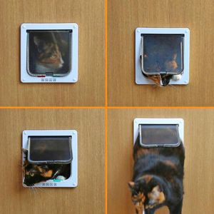Kafes köpek kedi flep kapısı, köpek kedileri için serbest giriş ve çıkış yönünü kontrol edebilir kedi kedi plastik küçük evcil hayvan kapısı kedi köpek kapak kapıları