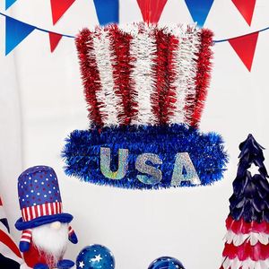 Dekorativa blommor Patriotiska festdekorationer Set 4 juli American Flag Independence Day levererar Blue Red White Confetti Balloons