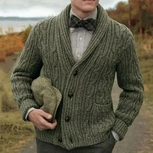 Męskie swetry Mężczyźni Ubranie 2023 Vintage Sweater Kurtka na dzianina na jesień zimowych szczytów 231124