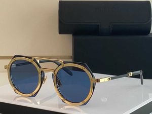 Brand Designer Mens Sunglasses Luxury Design Fashion Style Sunglass Shades Hexagon Steampunk Retro Vintage Man Glasses Women Mirror Eyewear 006