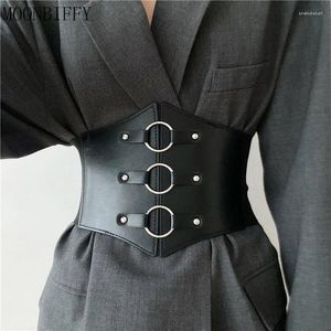 Bälten sexig korsett underbust kvinnor gotiska pu läder bred bälte toppkurva shaper modellering bustiers elastic