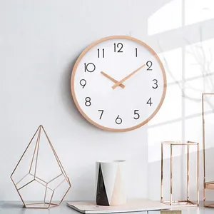 Orologi da parete Design moderno Orologio in legno Soggiorno nordico Decorazione muta Cucina Camera da letto