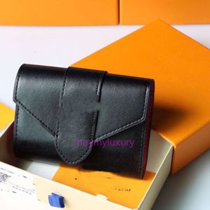 Designer Purse Wallet Card Holder Three Fold Pure Leather Women's Multi Slot and Exquisite Short Clip