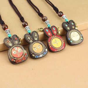 Pendant Necklaces Handmade Nepal Buddhist Mala Bead Necklace Ethnic Wooden Long Jewelry Gifts For Women