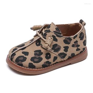 Flache Schuhe Frühling Kinder Leopard Kinder Leder für kleine Mädchen Schule Kleid Wohnungen Kleinkind Jungen lässig Loafer Mokassins