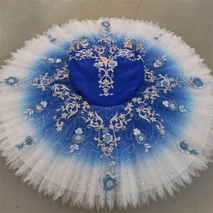 Dancewear Profesyonel Yüksek Kaliteli Özel Boyut Özel Renk 12 Katmanlar Çocuk Yetişkin Mavi Bale Tutu Kostümleri 231124