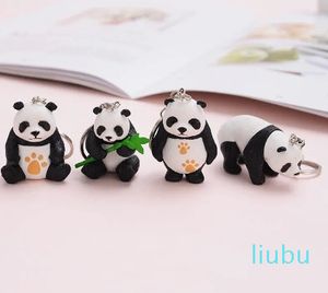 Portachiavi 8 pz/set Simpatico portachiavi panda ciondolo bambola 3D decorazione borsa moda regalo da viaggio ciondolo gioielli