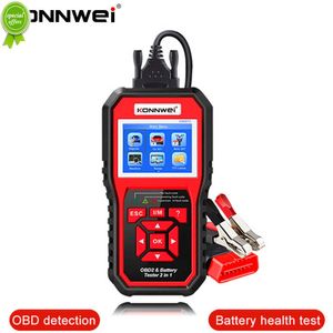 Konnwei KW870 6V 12V 자동차 오토바이 배터리 테스터 OBD2 진단 도구 스캐너 2 in1 크랭킹 충전 테스트 도구