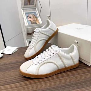 Toteme with original German Genuine training small white shoes sheepskin stitching flat bottomed square toe lace up casual board shoes for women