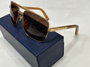 2023Luxury Fashion Classic 0259 Erkekler için Güneş Gözlüğü Metal Kare Altın Çerçeve UV400 UNISEX TASARIMI Vintage Stil Tutum Güneş Gözlüğü Koruma Gözlükleri Box591