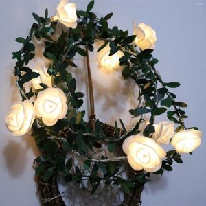 Strings Rose Fairy String Lights Artificial Icicle Warm Wire Christmas Light Bulbs Outdoor For Bushes