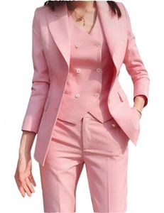 Ternos femininos Blazers 3 peças Lady Business Set Customiz Classic Terno para feminino Pant Sets Work Office Professional Plus Tamanho 230426