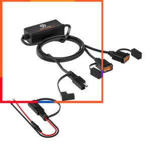 New Motorcycle USB Fast Charger SAE To USB Adapter Quick Disconnect Plug Waterproof 36W QC3.0 Quick Charge 3.0 Built-in Smart Chip