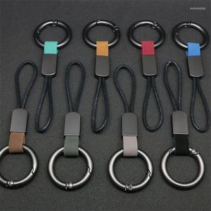 Keychains 8 Colors Car Key Rings Holder Genuine Leather Keyring Gift Keychain Universal For Creative Auto Accessories Chain