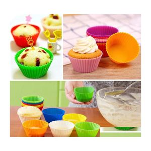 Stampi da forno Vassoio per stampi Jumbo Cookie Mod Stampi 7Cm Sile Muffin Cake Cupcake Cup Case Bakeware Maker Dh0227 Drop Delivery Home Garden Dhunk