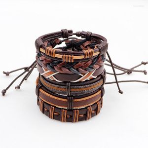 Charm Bracelets ZG Braided Bracelet For Men Charms Fashion Korean Version Of Simple Retro Suit Six-piece Leather Bangle Male Jewelry