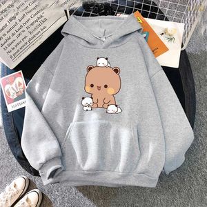 Женские толстовка толстовок Bubu Dudu Hoodie Женщины эстетические графические толстовины смешные капайские толстовины унисекс хараджуку мультфильм плюс размер осенний зимний толстов