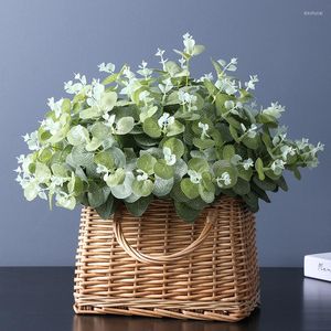 Decorative Flowers 6PCS Artificial Flower Eucalyptus Wedding Site Decoration Money Leaf Arrangement Accessories