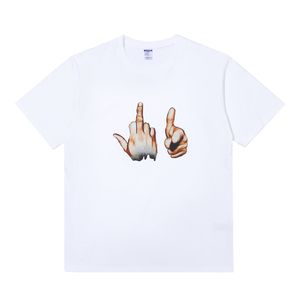Verão branco solto soly personalizado impressão de gesto algodão masculino camiseta