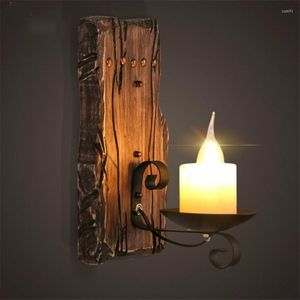 Wall Lamp Vintage Retro Black Sconce Lodge Iron Lamps Artificial Marble Candle Lampshade Lighting Fixture