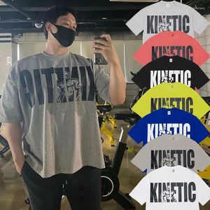 Men's T Shirts Men Printed Oversized Loose Casual Sports T-shirt Summer Gym Fitness Bodybuilding Workout Fashion Short Sleeves Tees