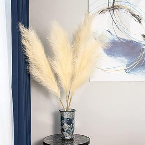 Decorative Flowers 3/10 Pieces 70cm Beige Artificial Silk Reed Pampas Grass Faux Fake Plants Allergy Free Home Wedding Decorations