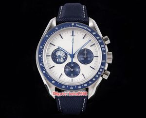 GS V2 Relógios Perfeitos 310.32.42.50.02.001 42mm Inoxidável 50º Aniversário Cal.386 Movimento Mecânico Automático Azul Nylon Strap Mens Watch Men Relógios de Pulso