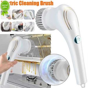 5 I 1 Electric Cleaning Brush Handheld Kitchen Badrum Wash Brush Waterproof Sink Clean Tool Multifunktionellt badkarrensare