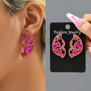 Stud Earrings Shiny Crystal Butterfly For Women Luxury Design Korean Fashion Piercing Ear Jewelry Wholesale Accessories Brincos