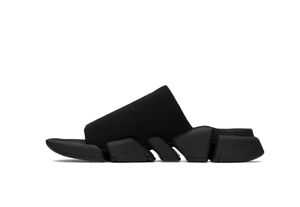 Speed 2.0 Slides Pantofole piatte firmate Sandali slip-on in maglia a costine Mocassini causali unisex da donna da uomo Sandali scorrevoli in maglia riciclata