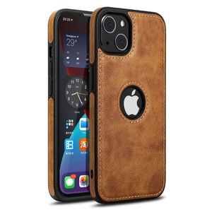 Line Leather iPhone 14 Pro Max Mobile Cover Protective Hole Pu Fall för iPhone 15