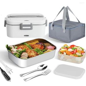 Dinnerware Sets 110v-220v 1.8l Split-type Portable Warmer Heating Lunch Bag/wire Electric Box/insulation With Spoon/fork/lunch Keeping