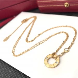 Love Necklace for Women Designer Gold Plated 18k Double Layered Necklace T0p Quality 925 Silver Fashion Classic Style With Box 013